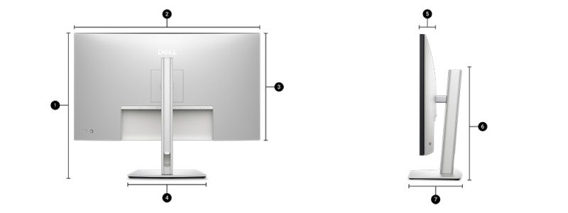 Dell UltraSharp 32 4K Thunderbolt Hub Monitor - U3225QE Boyutlar