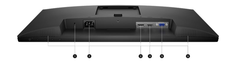 Dell Pro 22 Ayarlanabilir Stand Monitör - E2225HSM Dell Pro 22 Ayarlanabilir Stand Monitör - E2225HSMBağlantı Noktaları ve Yuvalar