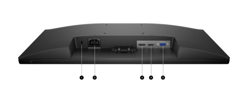 Dell Pro 22 Monitor - E2225HM Dell Pro 22 Monitor - E2225HM Bağlantı Noktaları ve Yuvalar