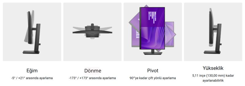 Dell Pro 24 Ayarlanabilir Stand Monitör - E2425HSM Ayarlar