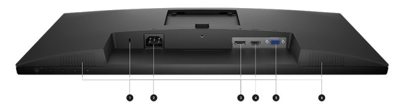 Dell Pro 24 Ayarlanabilir Stand Monitör - E2425HSM Bağlantı Noktaları ve Yuvalar