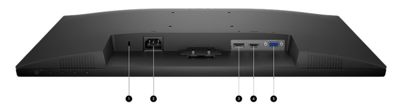 Dell Pro 24 Monitor - E2425HM Dell Pro 24 Monitor - E2425HM Bağlantı Noktaları ve Yuvalar