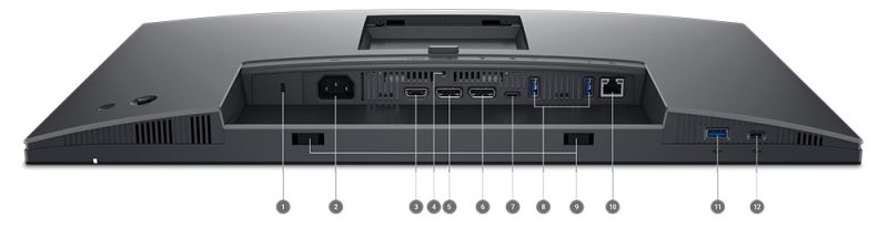 Dell Pro 24 Plus 16:10 USB-C Hub Monitör - P2425E Bağlantı Noktaları ve Yuvalar