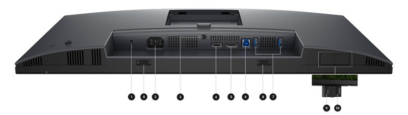 Dell Pro 24 Plus QHD Monitör - P2425D Bağlantı Noktaları ve Yuvalar