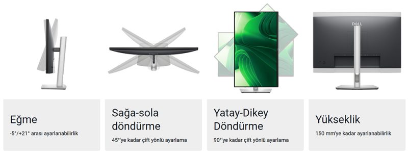 Dell Pro 24 Plus QHD USB-C Hub Monitör P2425DE Dell Pro 24 Plus QHD USB-C Hub Monitör P2425DE Ayarlar