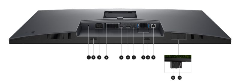 Dell Pro 32 Plus 4K USB-C Hub Monitor - P3225QE Bağlantı Noktaları ve Yuvalar