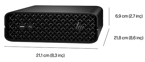 HP Z2 Mini Gi1 İş İstasyonu A2KH2ES (U7,32/1T,RTXA1000) HP Z2 Mini G1i İş İstasyonu Boyutlar