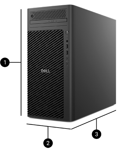 DELL Pro Max T2 Bağlantı Boyutlar