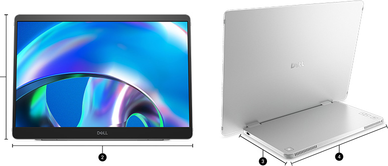 Dell Pro 14 Plus Taşınabilir Monitor P1425 Dell Pro 14 Plus Portable Monitor P1425 Boyutlar