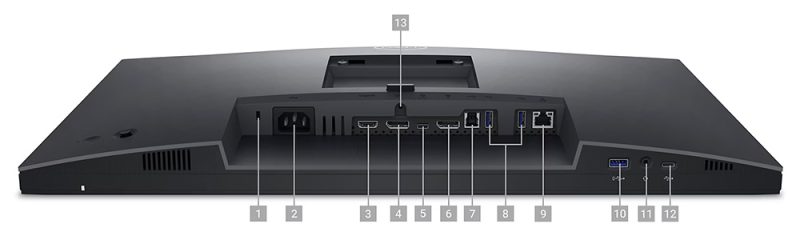 Dell Pro 24 Plus Video Konferans Monitörü P2424HEB Bağlantı Noktaları ve Yuvalar