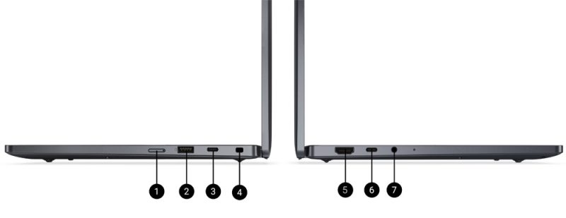DELL Pro 13 Premium Bağlantı Noktaları ve Yuvalar