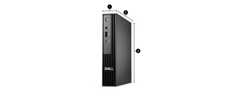 DELL Pro Micro PC U7 16/512 W11P DELL Pro Micro Boyutlar ve Ağırlık