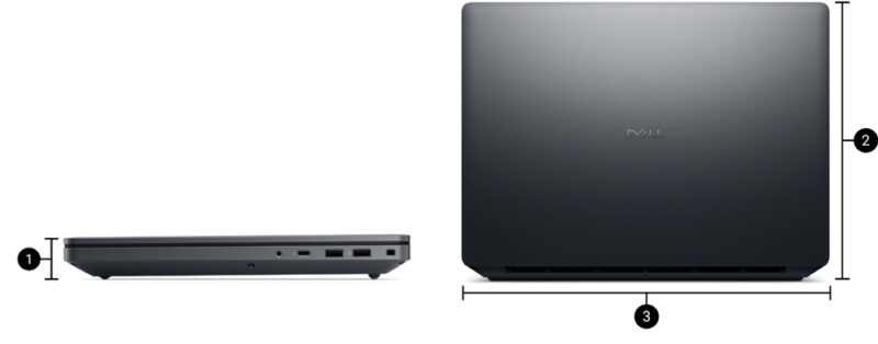 Dell Pro Max 16 Plus Boyutlar ve Ağırlık