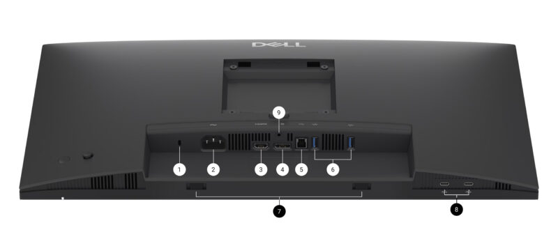 Dell Pro P 24 Monitör - P2426H​ Bağlantı Noktaları ve Yuvalar