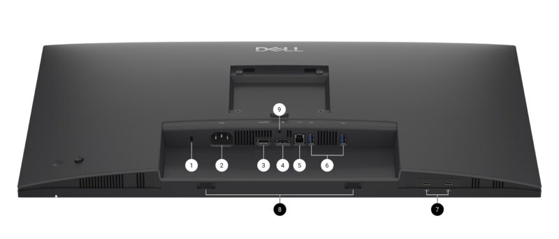 Dell Pro P 27 Monitör - P2726H​ Bağlantı Noktaları ve Yuvalar